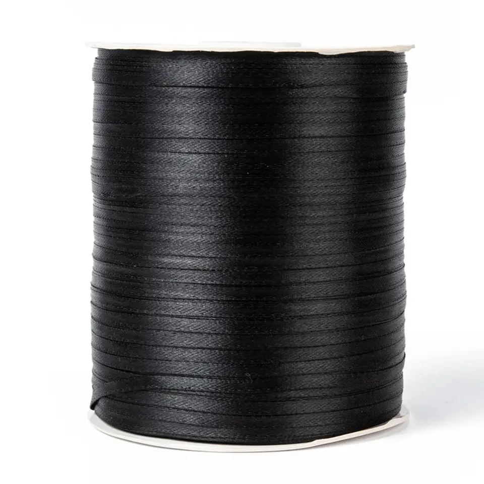 880 Yards/roll 3 mm čierna saténová stuha popruh dekorácie Darček Balenie vianočných stužiek Balenie DIY remeslá s dvojitou tvárou