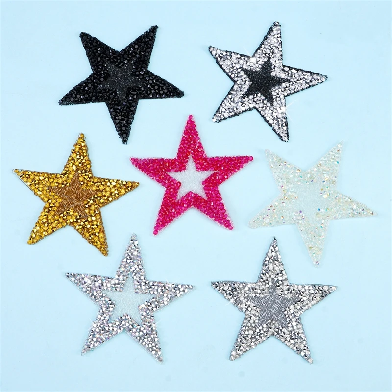 8cm Glitter Stars Stupetre Sturniny Star Patch DIY tkanina Aplikácie Badge železo na kabátových džínsových nohaviciach odznak