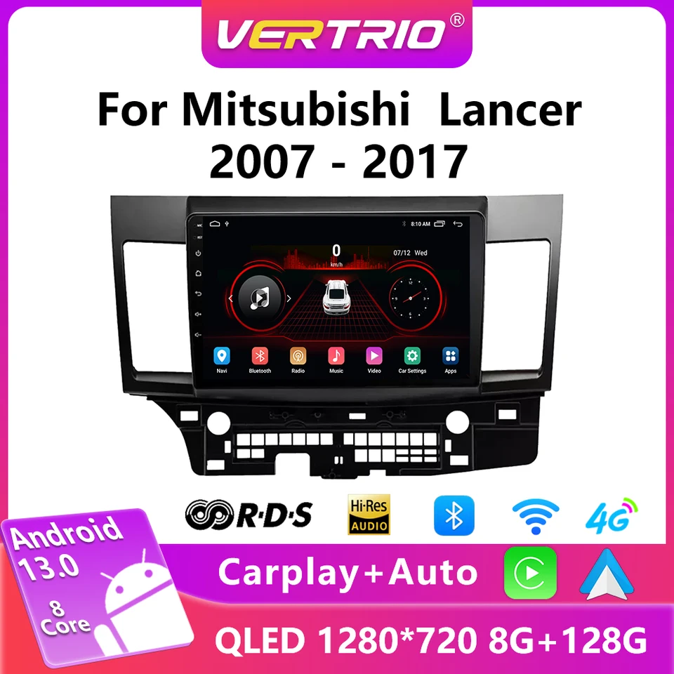8g+128 g pre Mitsubishi Lancer 10 Cy 2007 - 2017 Car Radio Multimedia Video Player Navigation GPS 4G CarPlay No 2Din Head Unit