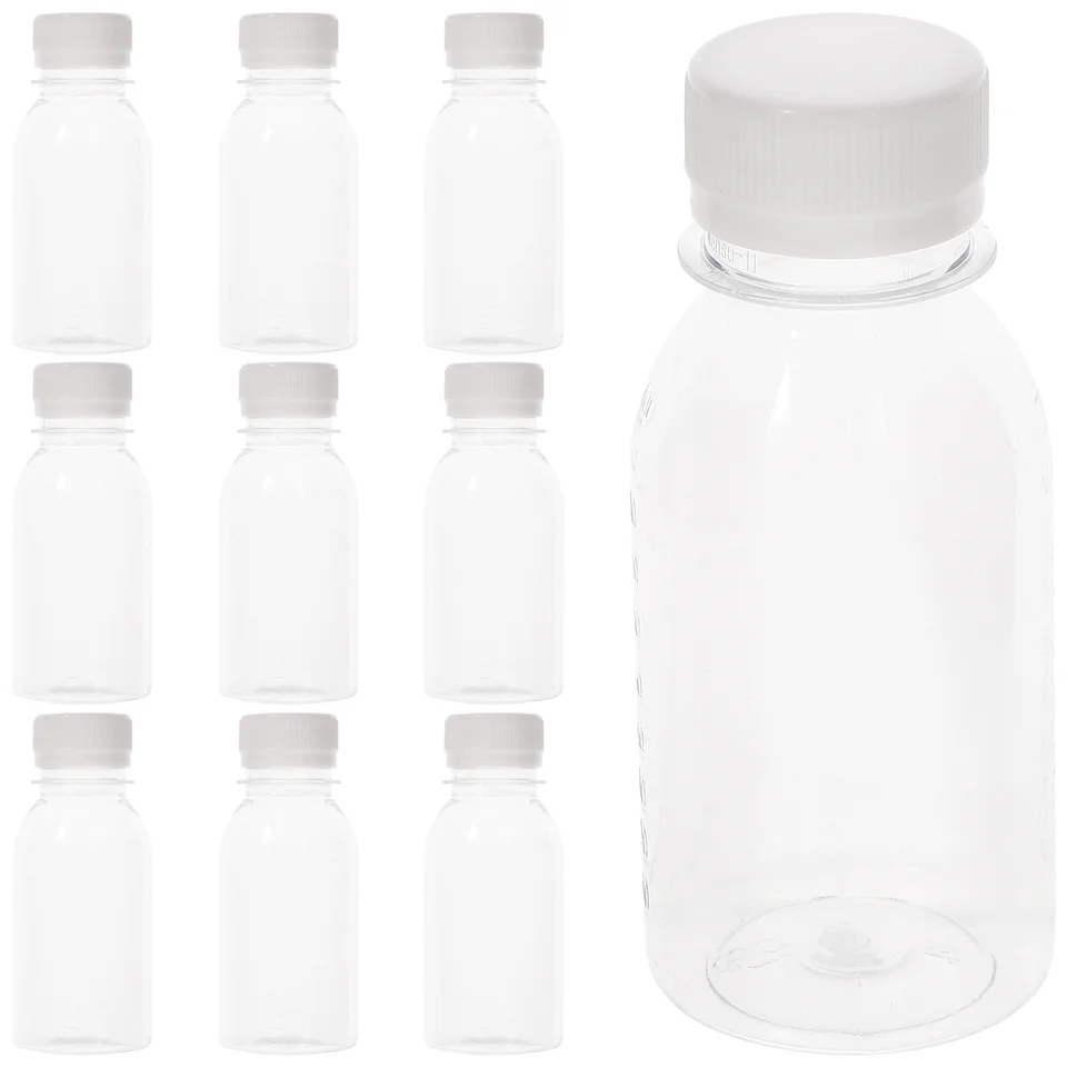 8ks/10ks 100 ml fľaše s vodou Priehľadné plastové plastické skladovacie fľaše Fľaše na pitie fliaš fľaše šťava na vonkajší cestovanie
