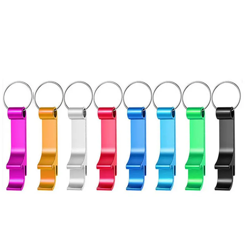 8ks fľašové otvárač Keychain Hliníkové pivo otvárač fľaše kovov EDC Soda Keyring Tool Darčekové doplnky pre kuchyňu