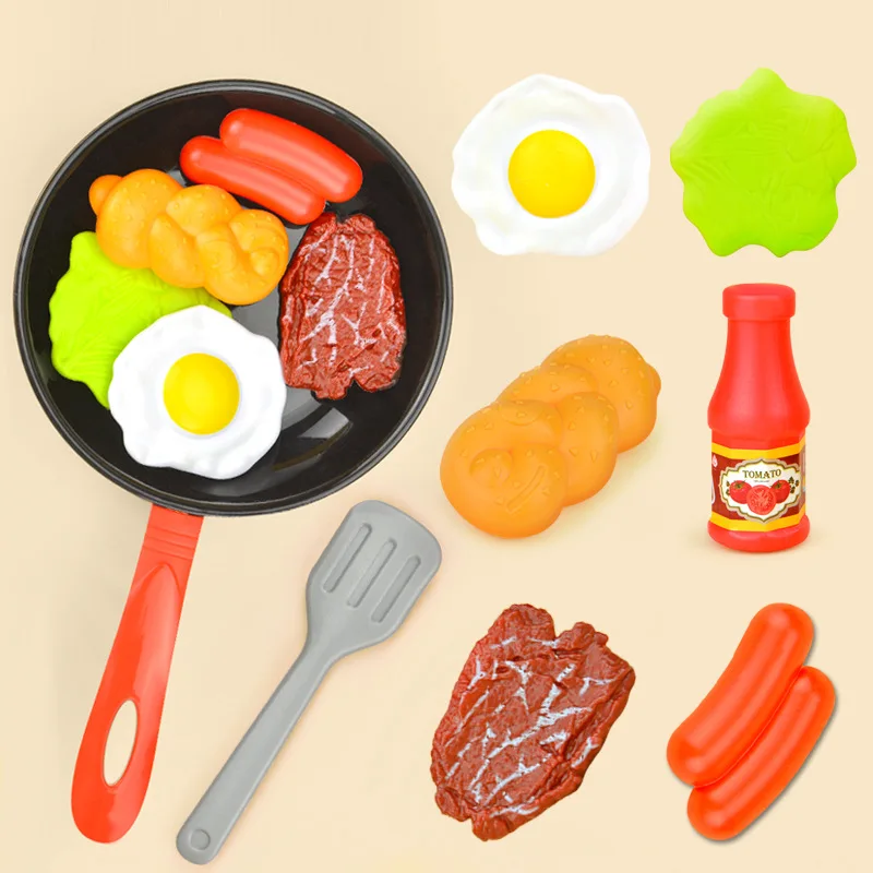 8ks kuchynské jedlá simulácia simulácia kuchynský riad predstierajte hranie hrnca zelenina zelenina Montessori omelette Girl Girl Toy Toy