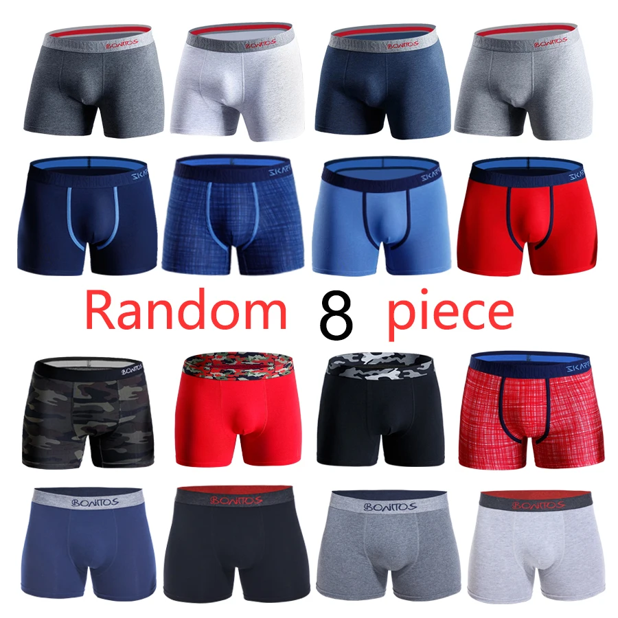 8ks náhodné spodné spodky Man Boxer Shorts Cotton Pánske nohavičky Darček pre muža pre mužov sexy pánske boxery rodina Mužský štvorcový kmeň