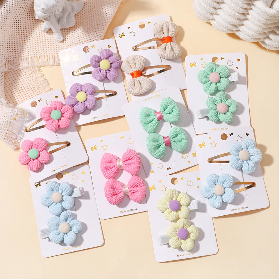 8ks/set Detský roztomilý kvetinový kvetový pár klipový klip na vlasy Príslušenstvo Set Girl Hairpin Temperament Clip Clip