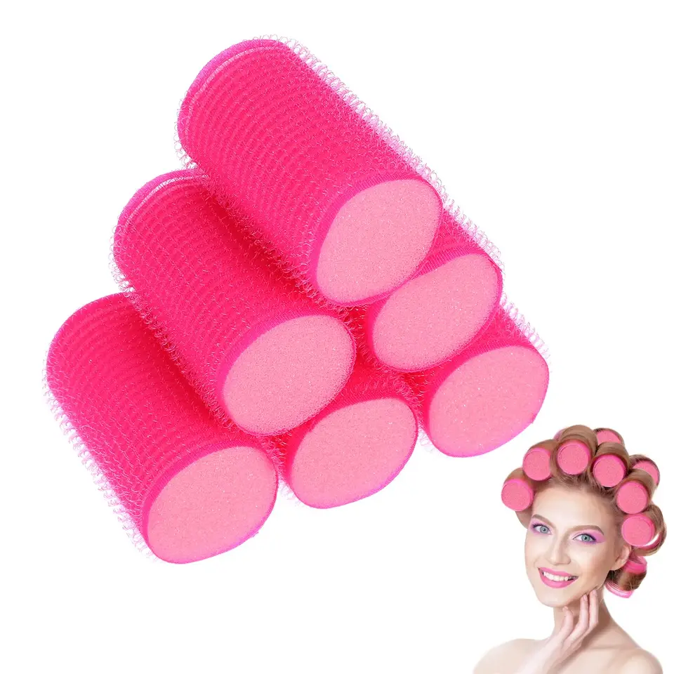 8ks veľké spiace vlasy valčeky Vlasy natáčky Self Grip Carters Hair Styling Špongie natáčacie vlasy Bangs Curling Hair Styling Tools