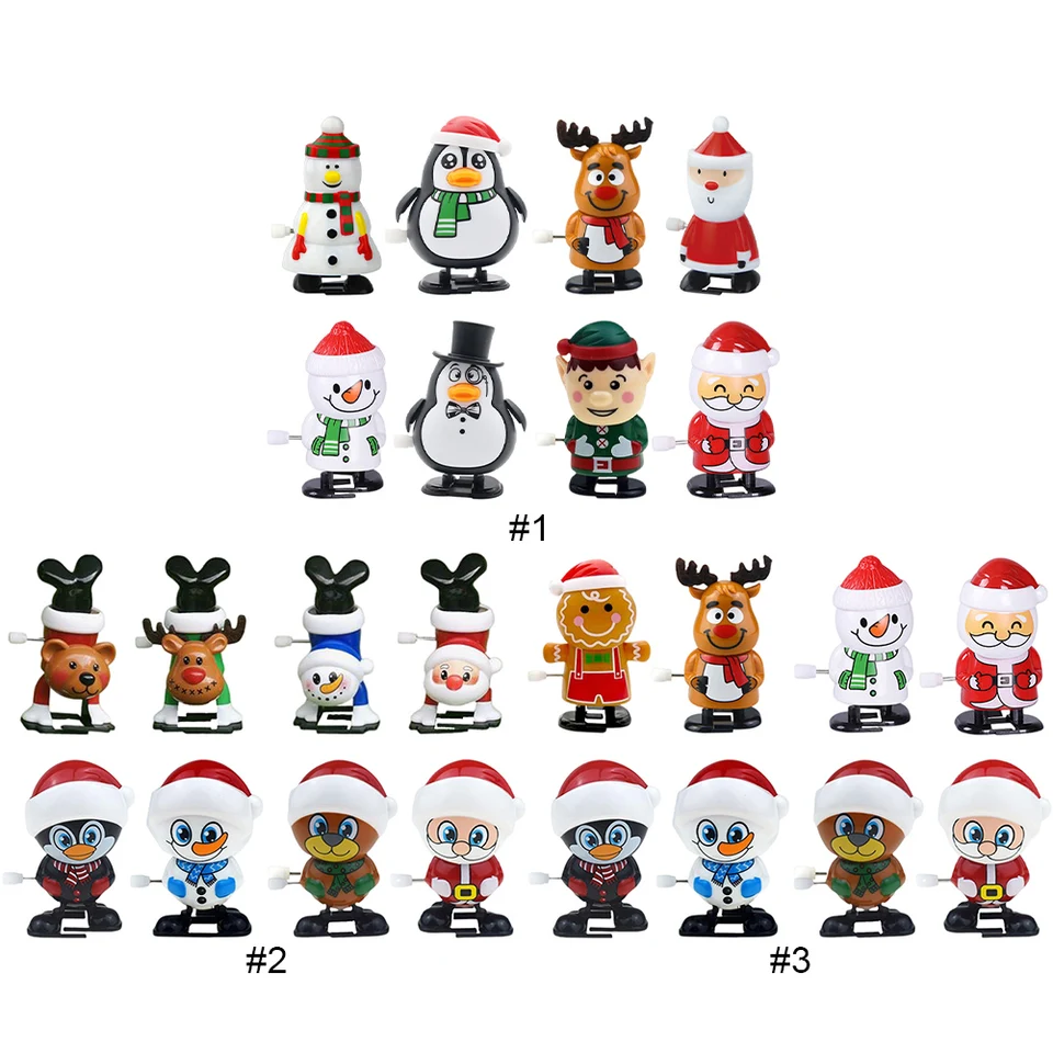 8ks Vianoce zakonajte hračky pre chlapcov dievčatá Santa Claus Hračky hračky prechádzky s hodinami preskočenie vtipných hračiek pre párty