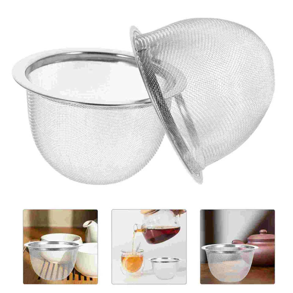 8ks z nehrdzavejúcej ocele Tea Filter kovový infuser robustný čaj pre domácnosť (priemer 72 cm x výška 5 cm)
