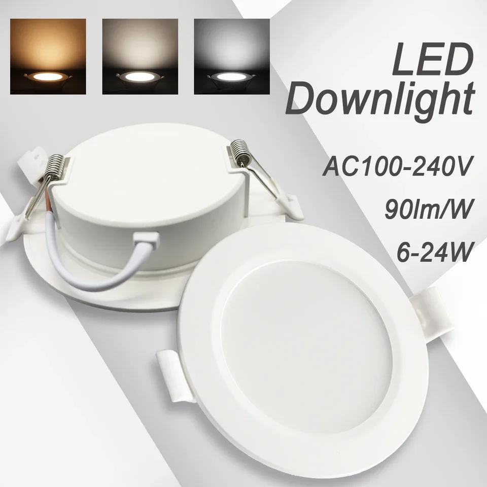 8ks zapustené LED stropné svetlo Downlight White pre domáce dekorácie vnútorné osvetlenie obývacia izba vniky LED stropné lampy AC 110V 220V