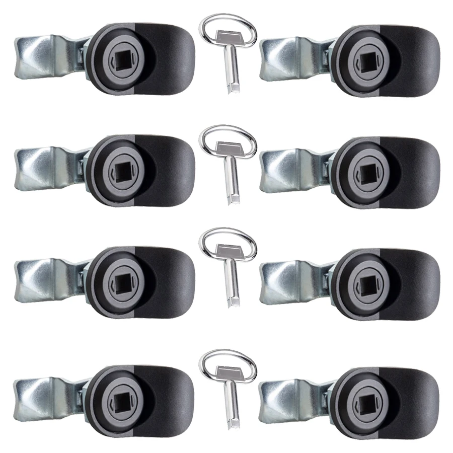 8ks zink zink zink+PA PAD Industrial Cam Locks Distribution Box podvozok s riadiacim spínačom rukoväte Ovládanie elektrického skrinky Dverné zámok+klávesy