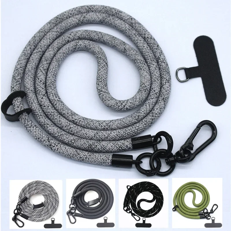8mmx120cm odvážny dlhý mobilný telefón Lanyard Universal Crossbody visiaci ramenný remienok Odnímateľný krk proti lost Lanyard Patch