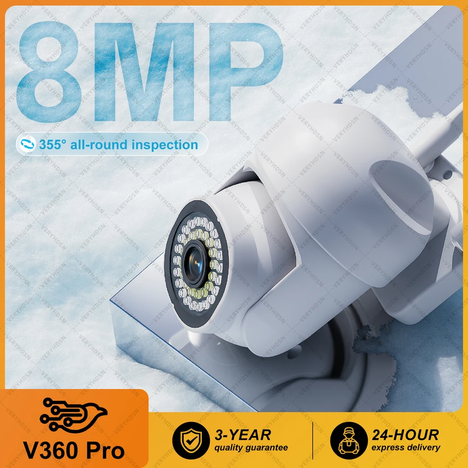 8MP 4K Dual objektív WiFi Camera PTZ 8X Digital Zoom 4K AI Humanoid Automatické sledovanie Zoom Outdoor Audio CCTV Security Camera ICSEE