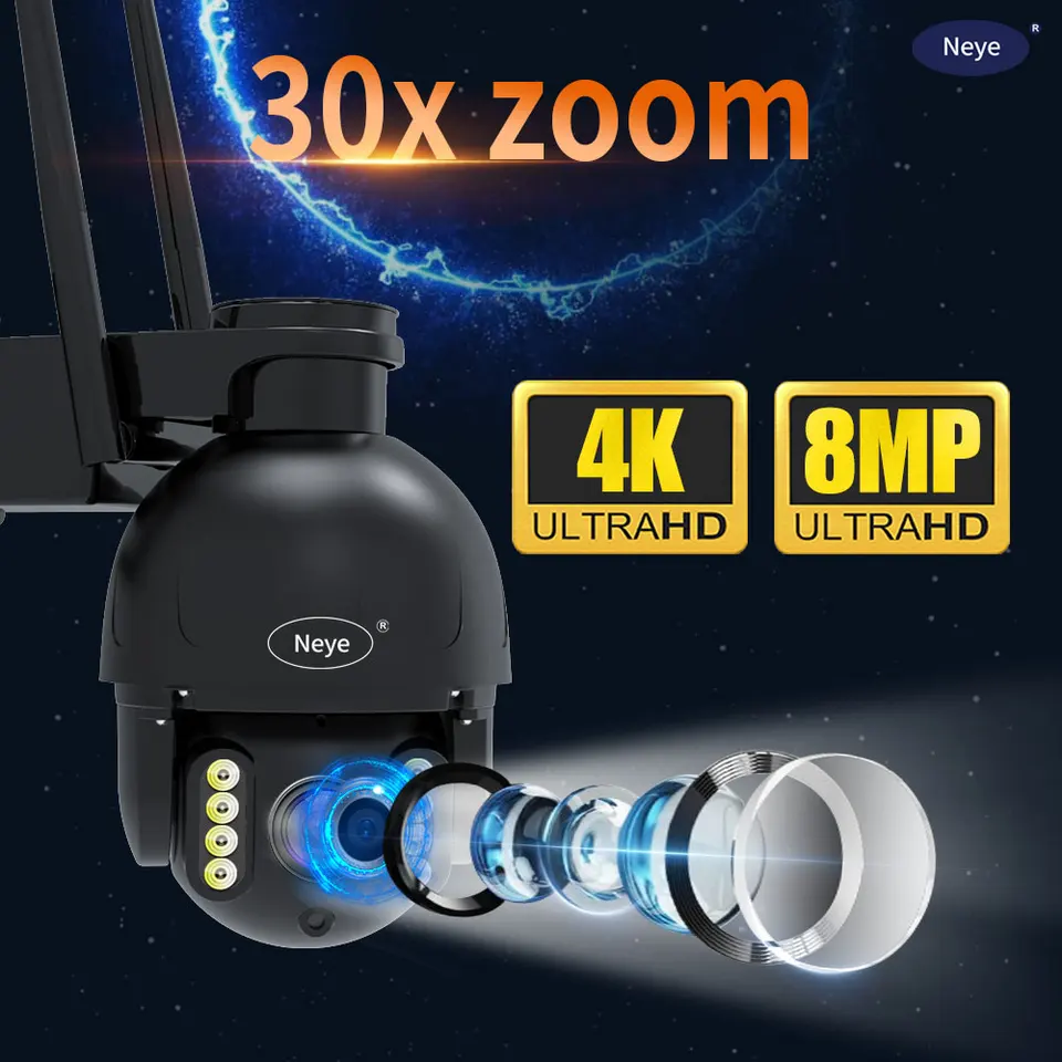 8MP 4K WiFi PTZ Camera HD Outdoor 30x Zoom Vysokorýchlostná hemisféra Panoramatická IP fotoaparát AI Detekcia pohybu P2P CCTV Fotoaparát