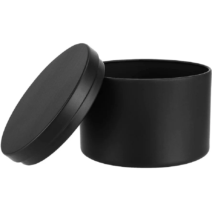 8oz dvojitá tlač rovno okrúhlymi plechovkami na výrobu sviečok 96 kusov biela a čierna sviečka Can