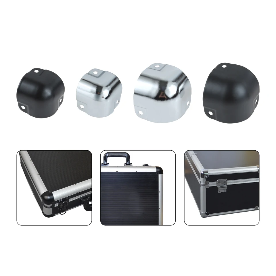 8pcs 26 mm/29 mm kovový vzduchový box roh roh železnej ochrany batožiny hliníková boxová letová cesta letová cesta hrana strážna rohový kryt strieborný/čierny
