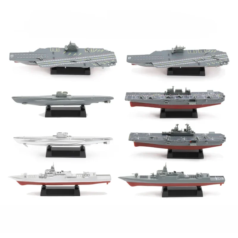 8pcs 4d Zhromaždený model vojnovej lode Čína 055 Destroyer 075