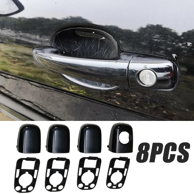 8pcs ABS Dvere Cover Cover Cover Cover pre Peugeot 307 pre rukoväť dverí Citroen C2 C3