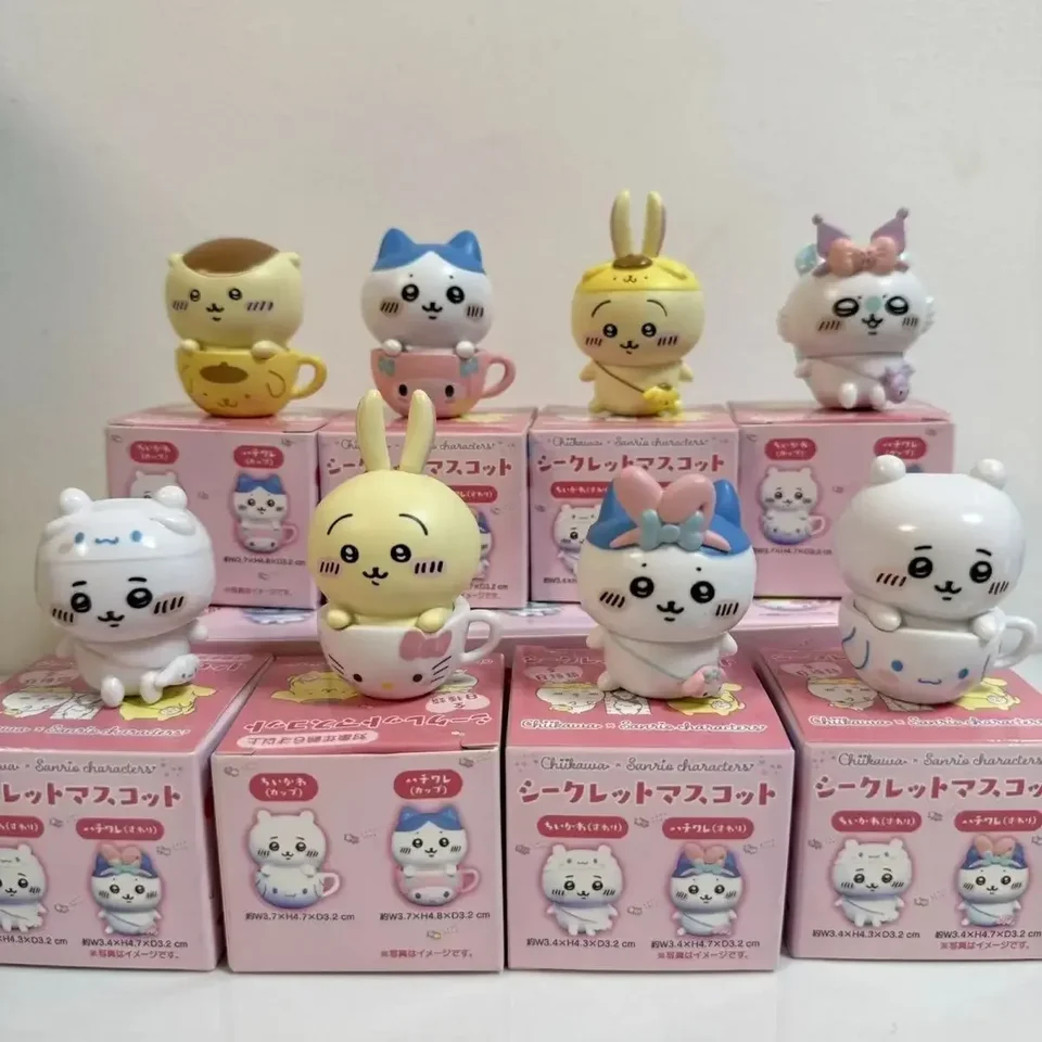 8pcs Chiikawa prepojená melódia Usagi puding psa Cinnamon Dog Flying Squirrel Kurome Hachiware roztomilé ozdoby postava modelka