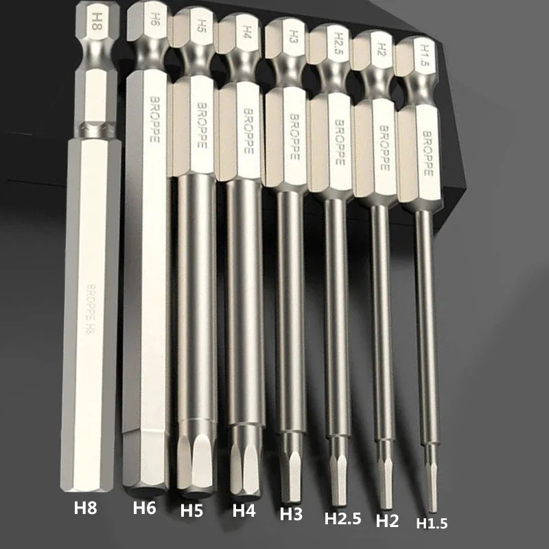 8pcs hex Screwdriver Bit Set H1.5-H8 Metric Allen S2 Oceľ Magnetic Allen Key Wrench Screwdriver pre elektrické vŕtanie