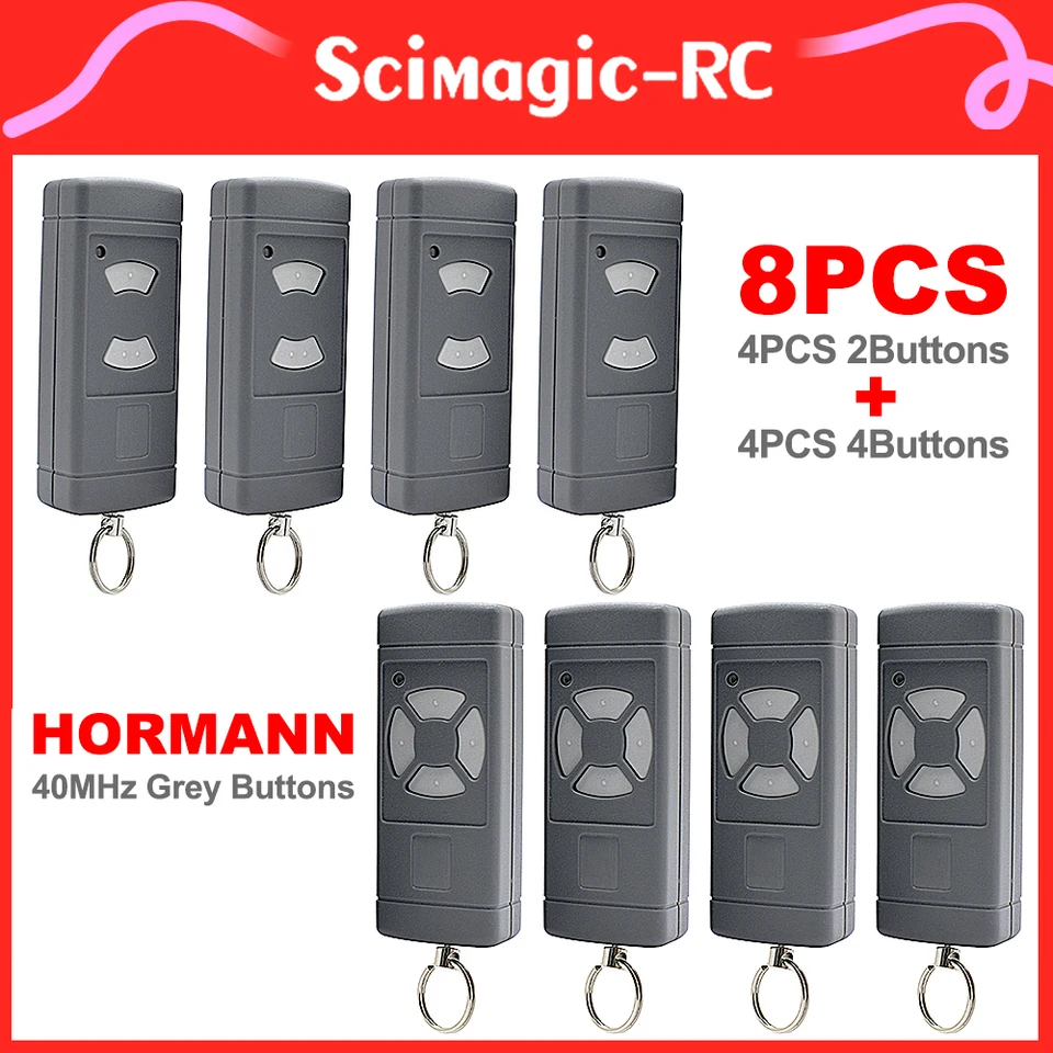 8pcs Hormann 40 MHz Grey Button Klonovanie klonovania Hörmann HSE2 HSM4 HSM2 HS2 HS4 40,685 MHz Ručný vysielač ručného vysielača