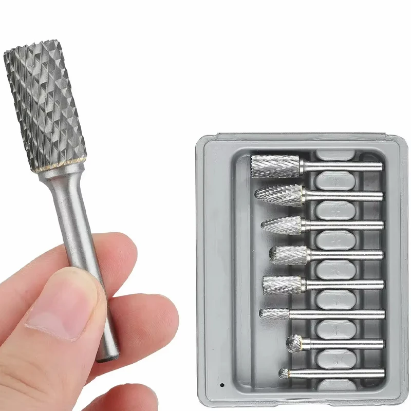 8pcs/set 1/4 palca 6 mm volfrámový výkonový nástroj karbide Burr Bity Rotačné súbory CNC gravírovanie nástrojov pre napájací náradie