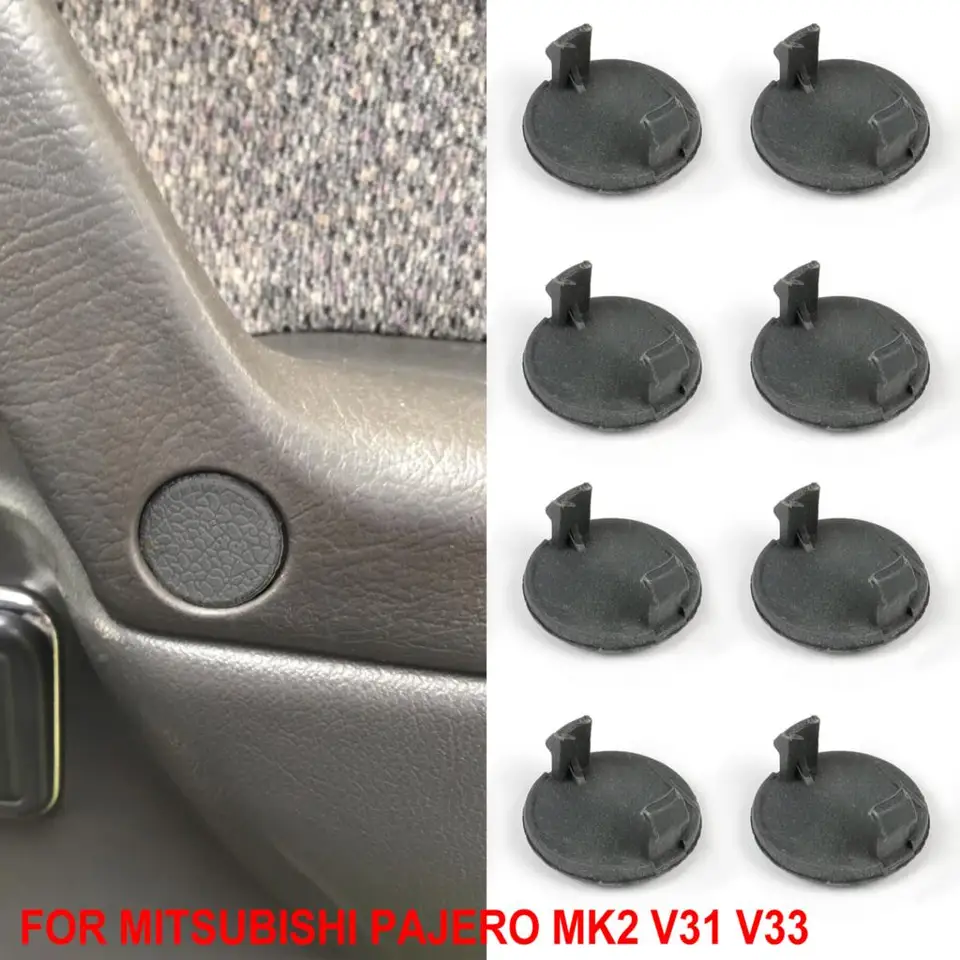 8pcs Set Car Vnútorné interiérové ​​dverové dverové skrutky rukoväť skrutkových krycích zátky čierny MB777731 pre Mitsubishi Pajero V31 V33 V43 1990 - 2000
