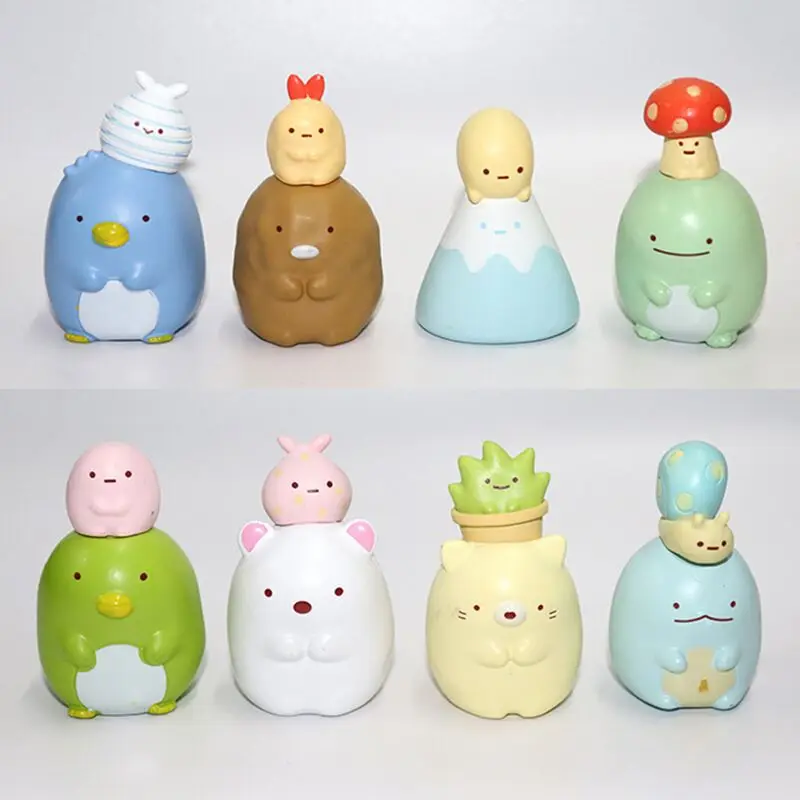 8pcs/set kawaii sumikko Gurashi Dvojitá pečiatka Miniatúrne roztomilé ozdoby koláči