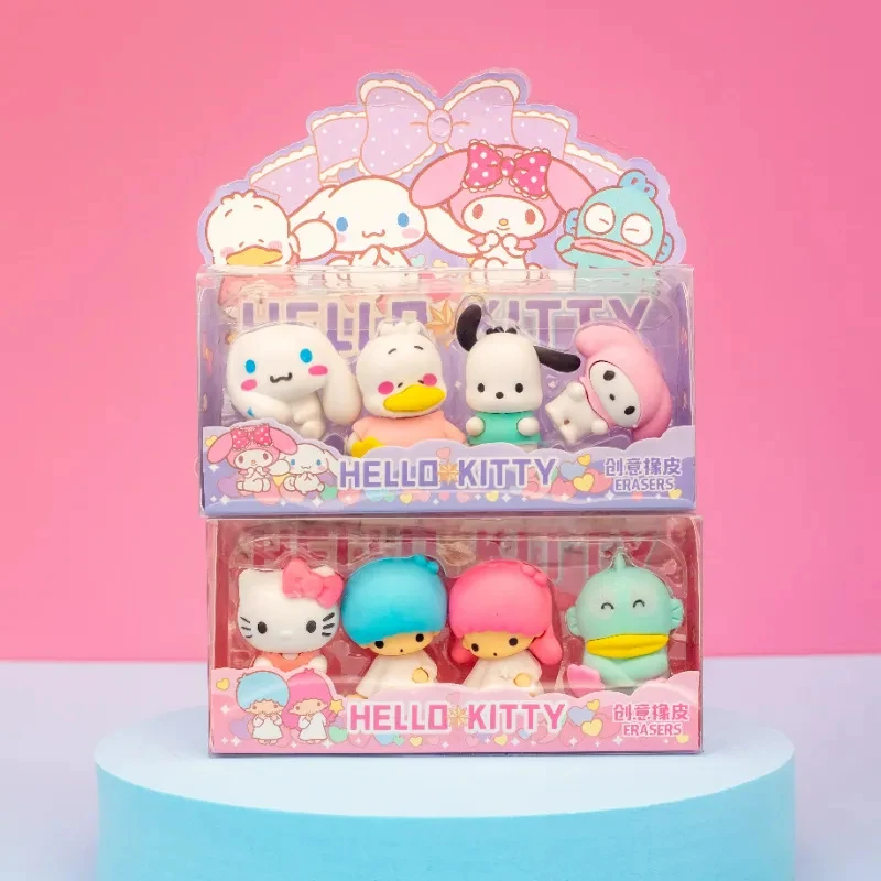 8pcs/set Sanrio Toys hračky Kawaii Eraser Girls Student Office Kuromi Cinnamoroll My Melody Hello Kitty Figure pre deti darček