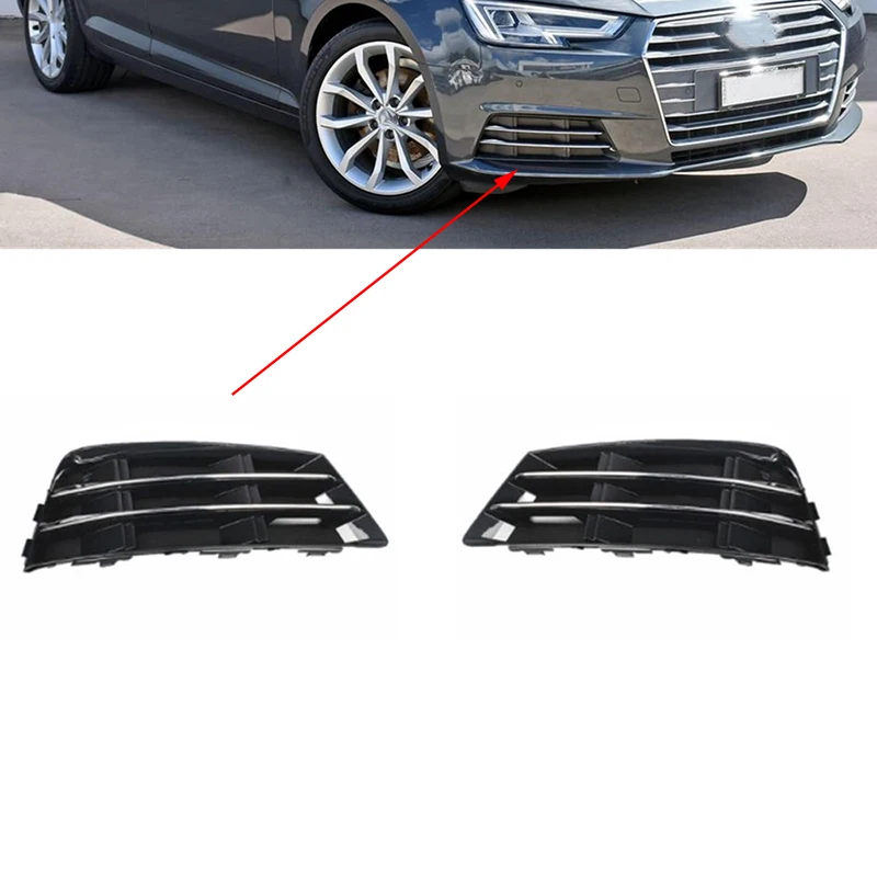 8W0807681R 8W0807682R pre Audi A4 B9 2016 2017 2018 2018 predný nárazník hmlové svetlo lampy Grilles Modifikácia