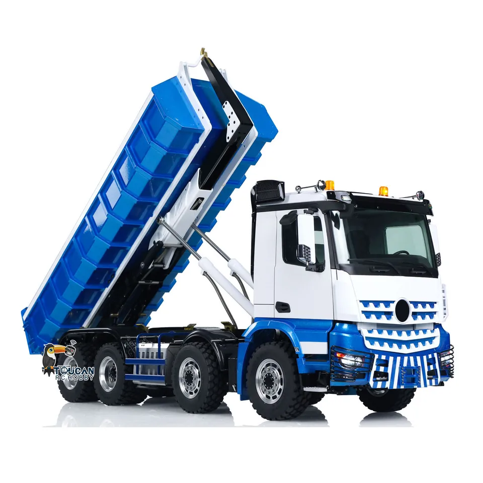 8x8 LESU 3348 1/14 HYDRAULICKÝ RC DUMP TROWN RTR diaľkové ovládanie Roll Off Dumper Toucan RC Hobby Light Sound System RC Hračky modelu hračky