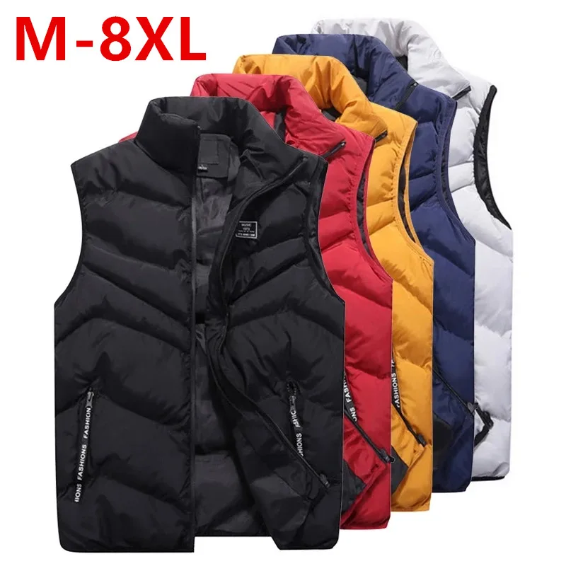 8xl 7xl plus vesta Men Značky Men Men pre rukávy bez rukávov zimné bundy Muž Cast Coats Pánska vesta bavlna Zhustá vesta s vestou