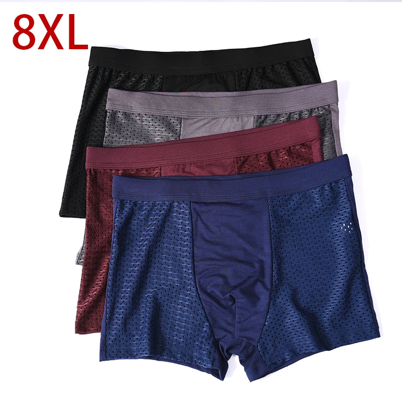8xl plus bankboo vláknité muži spodná bielizeň pre mužské boxerky Solidné nohavičky Pánske spodky Pánske priedušné intímne Boxery 4ks
