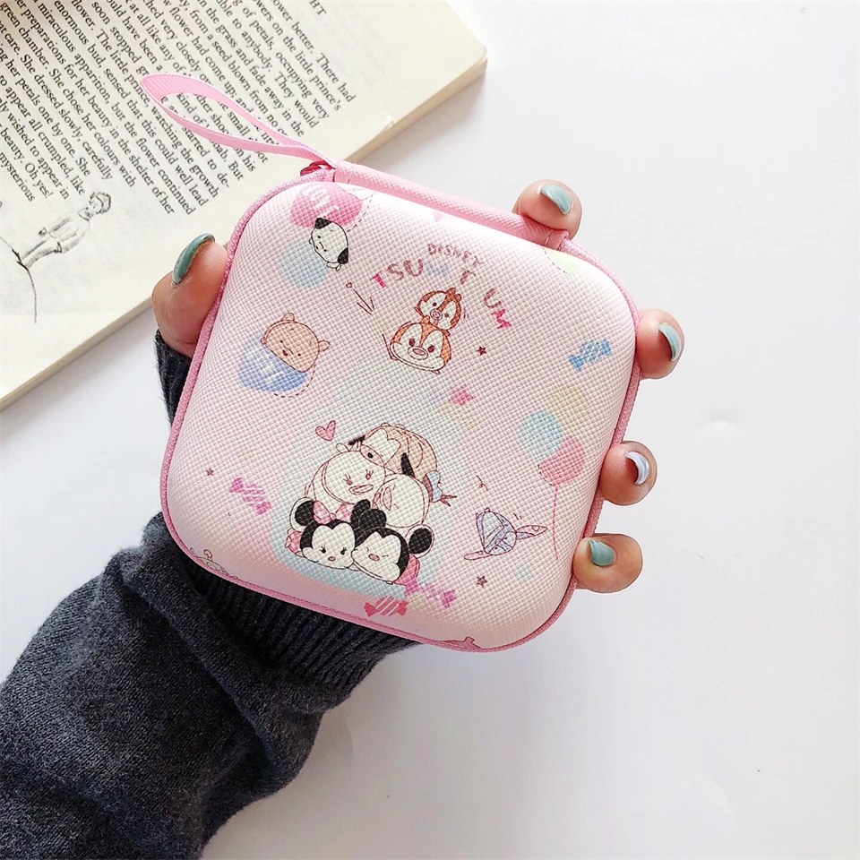 9,5 cm slúchadlá pre slúchadlá pre AirPods U Disk Cable Charger Sanrio Kitty Melody Kuromi Disney Mickey Stitch Snoopy Storage Zipper Bag zips