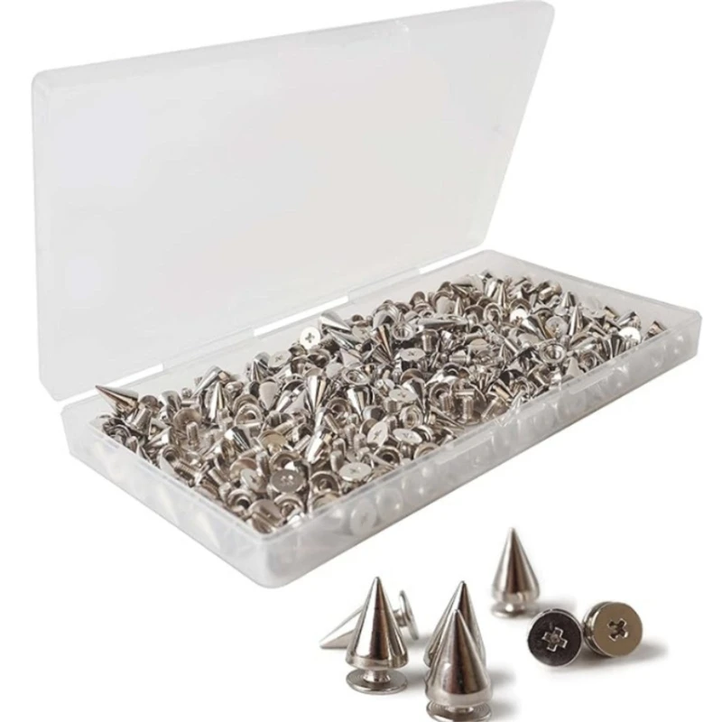 9,5 x 7 mm punkové nity, punkové hroty pre DIY kožené tašky oblečené bundy