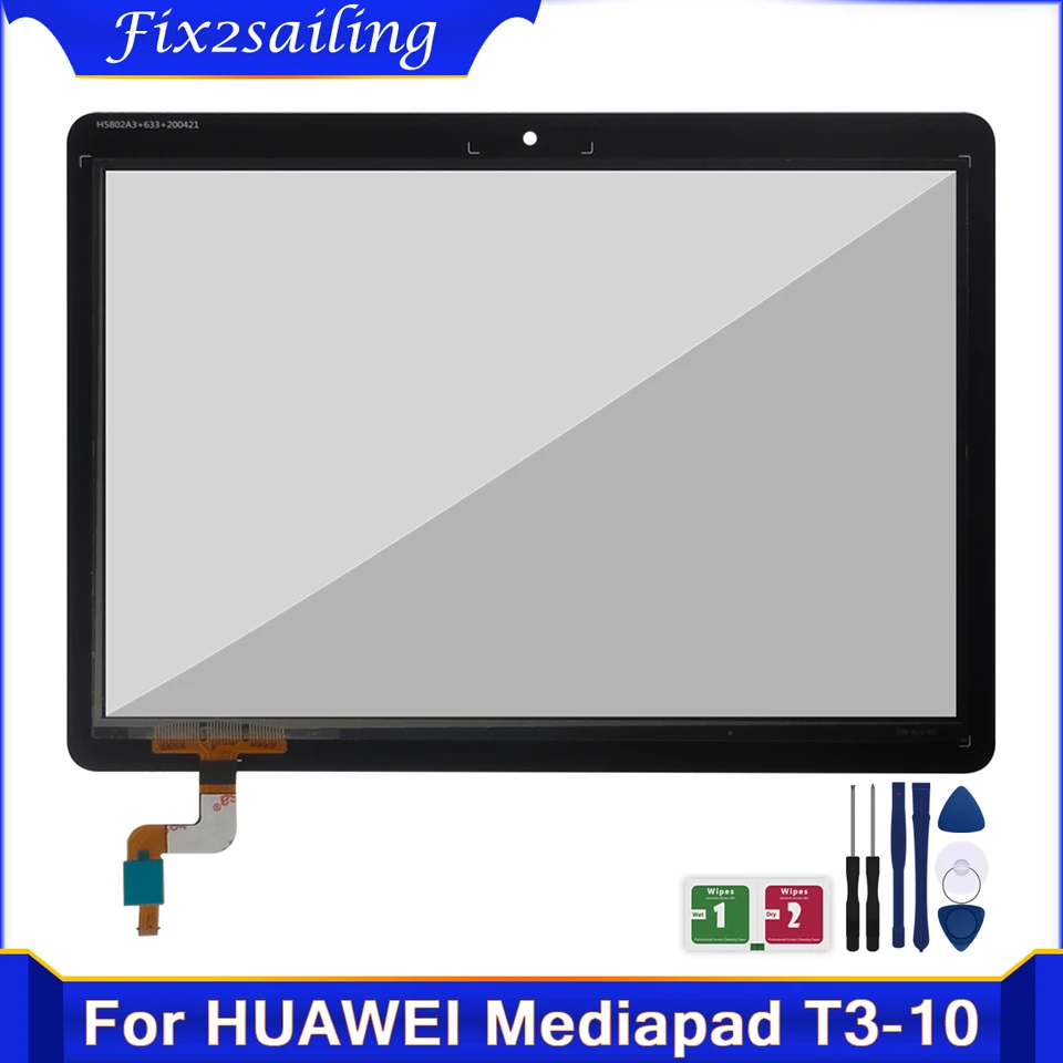 9.6 '' New Touch for Huawei Mediapad T3 10 AGS-L03 AGS-L09 AGS-W09 T3 Digitátor obrazovky Senzor predného skla PC predné sklo PC