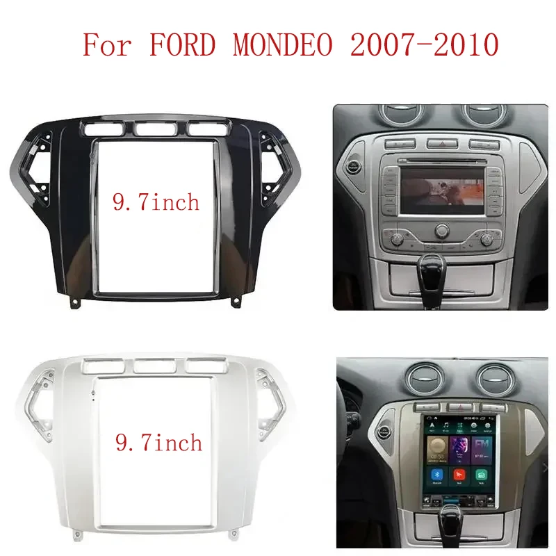 9,7 palca 2 DIN Car Radio Fascias pre Ford Mondeo 2007-2010 Tesla Multimedia Frame Video Player Player Navigation DVD Panel Tem