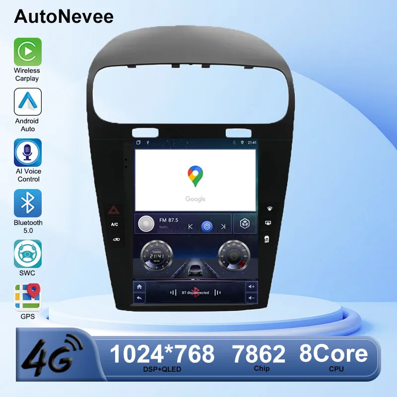 9,7 palca Android 13 CarPlay for Dodge Journey Fiat Freemont 2012-2014 Automatické rádiové auto multimediálny hráč 5G WiFi Touch Display