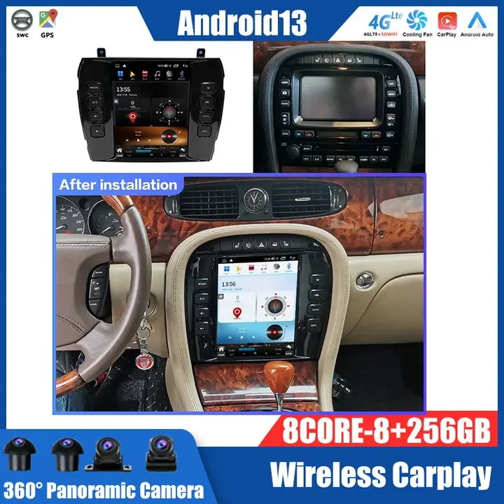 9,7 palca Auto Android 12 pre Jaguar XJ X-Type S-Type 2004-2011 Automobilové rádio Stereo Multimedia Player GPS navigačné video 4G