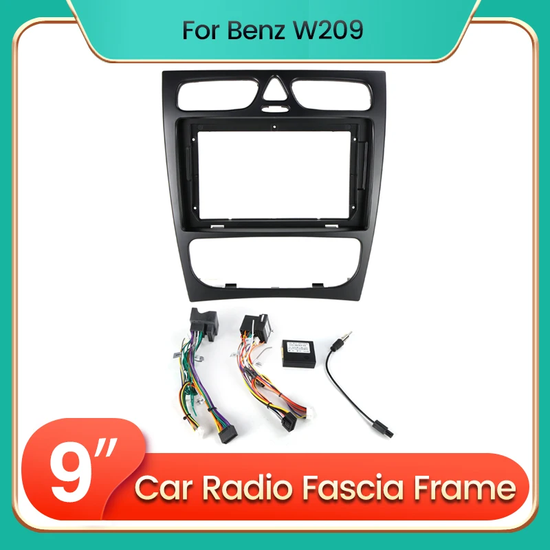 9 '' Automobilový rádiový kábel Dash Mount Kit pre Mercedes Benz Clk W209 W203 W208 W463 Vaneo Viano Vito Stereo plastový panel fascia