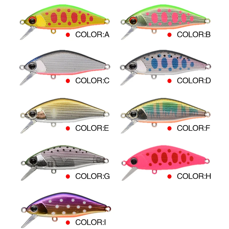 9 ks/šarža mini mini nalákala sada 45 mm 4G Stoping Rybolov Wobbler Rybárska návnada na basové basy Pike Fishing Tickle Hard návnada 9117