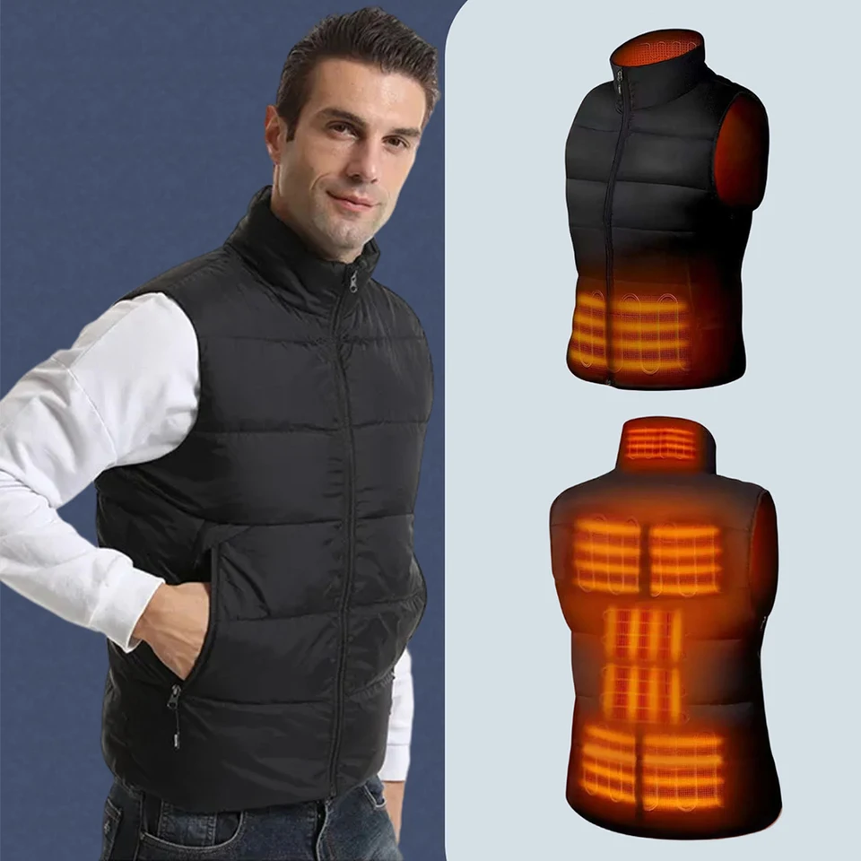 9 oblastí vyhrievaná vesta Men bunda Vyhrievaná zimná dámska elektrická ohrievač USB Tactical Bunda Man Termal vesta Telo teplejší kabát 4xl