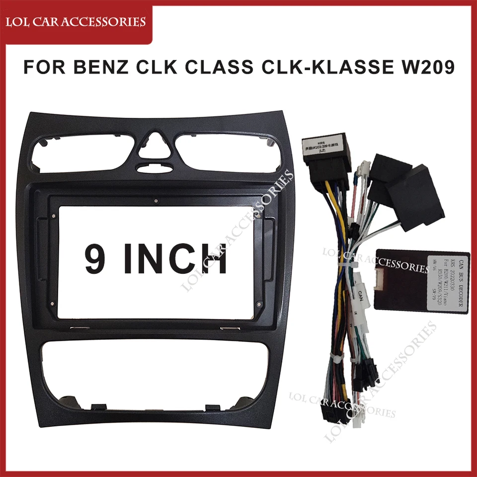 9 palcov pre Benz CLK Class W209 CLK55 CLK240 CLK320 CLK50 2002-2005 Automobilové rádio Stereo Player Rám 2Din hlava jednotka Fascia Fascia