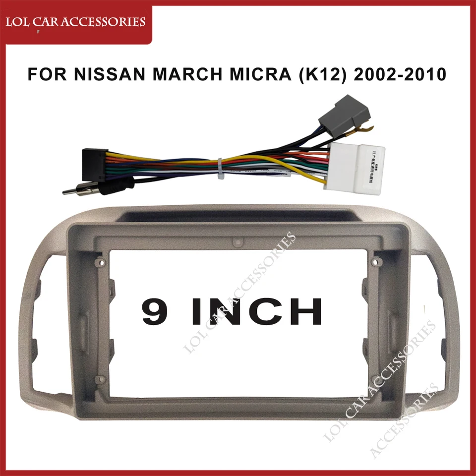 9 palcov pre Nissan March Micra (K12) 2002-2010 Car Android MP5 Player Player Stereo Caseing Rám 2Din hlava Fascia Dash Cover