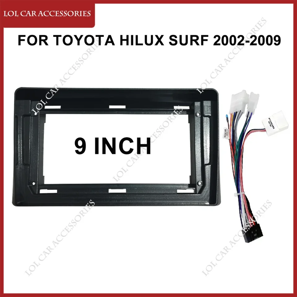 9 palcov pre Toyota Hilux Surf 2002-2009 Automobilové rádio Stereo Android MP5 Player Fascia Casing Rám 2 Din Head Unit Dash Cover