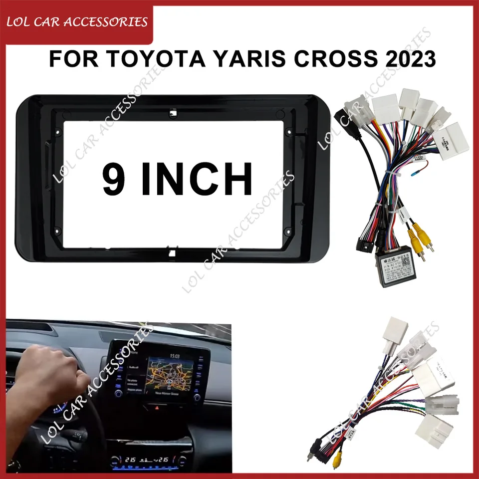 9 palcov pre Toyota Yaris Cross 2023 Automobilie Stereo Android GPS MP5 Player 2 DIN Head Unit Fascia Caseing Rám Dash Dash Cover