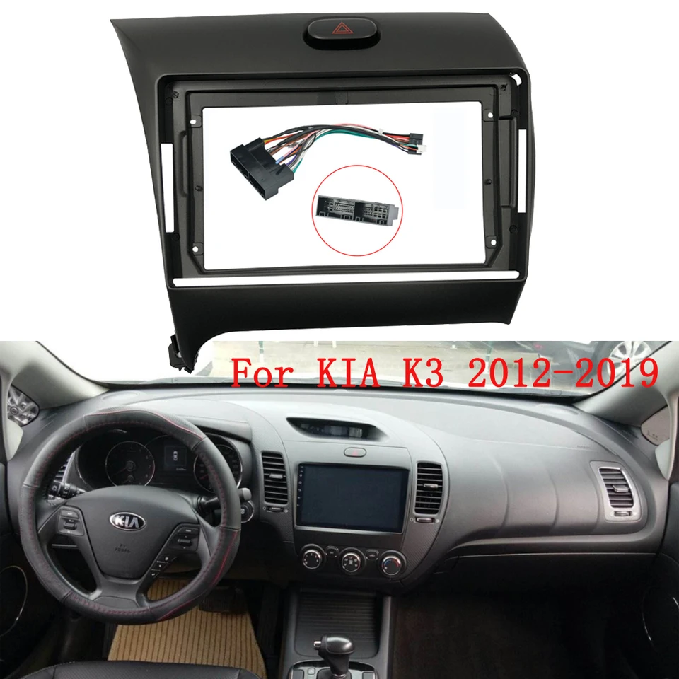 9-palcová prístrojová dĺžka montáž inštalácie DVD DVD DVD TRIM TRIM Kit Fascia Panel pre KIA K3 2012-2019 Fit ľavý pohon