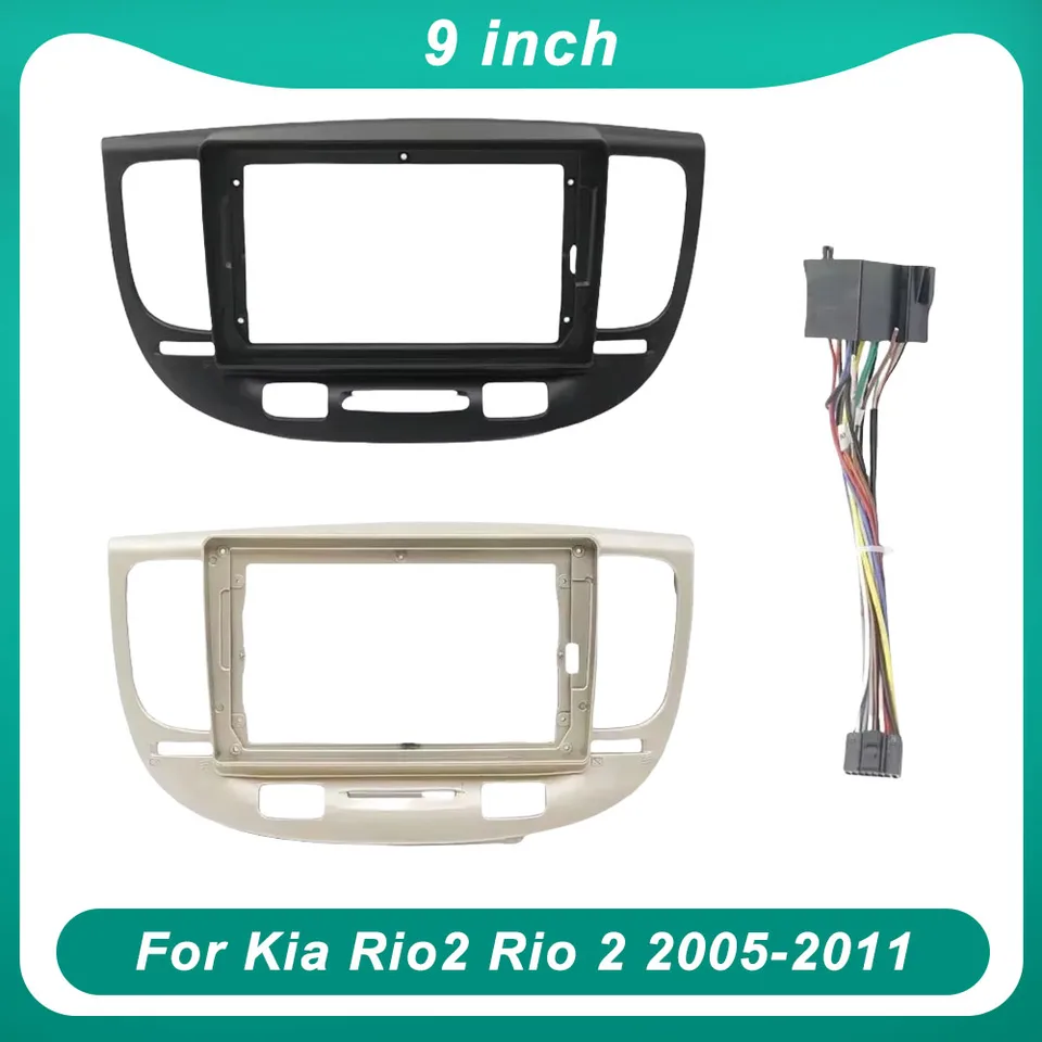 9-palcové auto rádio fascia pre KIA Rio2 Rio 2 2005-2011 Stereofónna inštalácia 2 DIN Head Unit Rám stereofónny pomlčkový kryt mp5 panelov