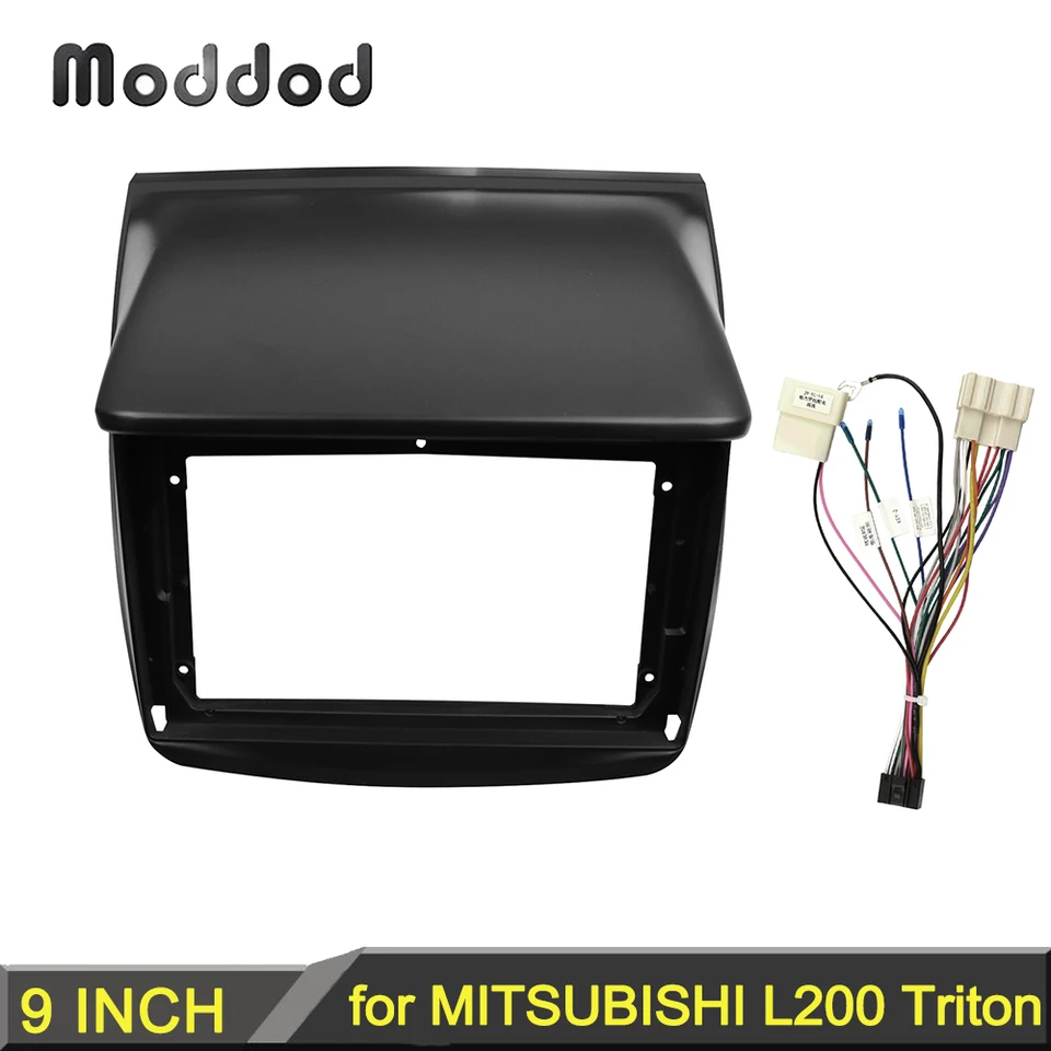 9 -palcové auto rádio fascia pre Mitsubishi L200 Triton Pajero Montero Sport Challenger Stereo GPS DVD Play Panel Panel Audio Rám