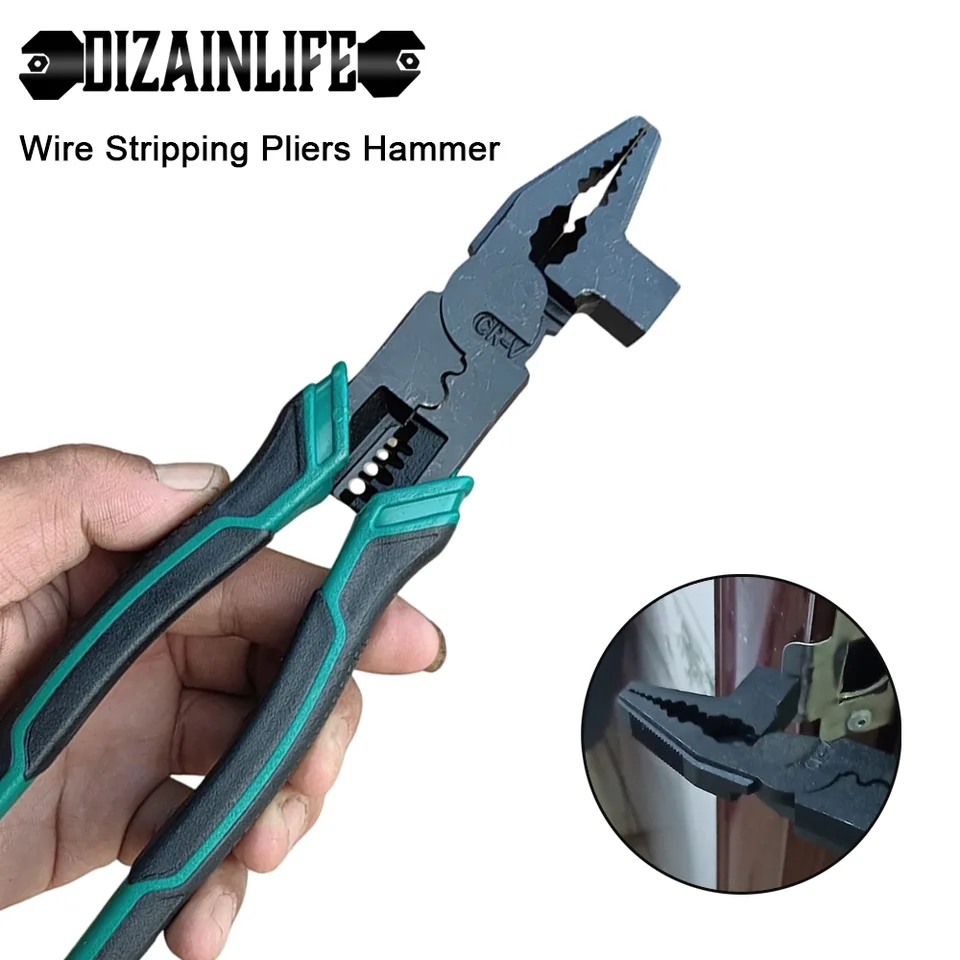 9 -palcové koncové rezanie klieští klieští na nechty slova s ​​kladivom s kladivom tesárske drôty Cutters Electricin Multi Functional Tools