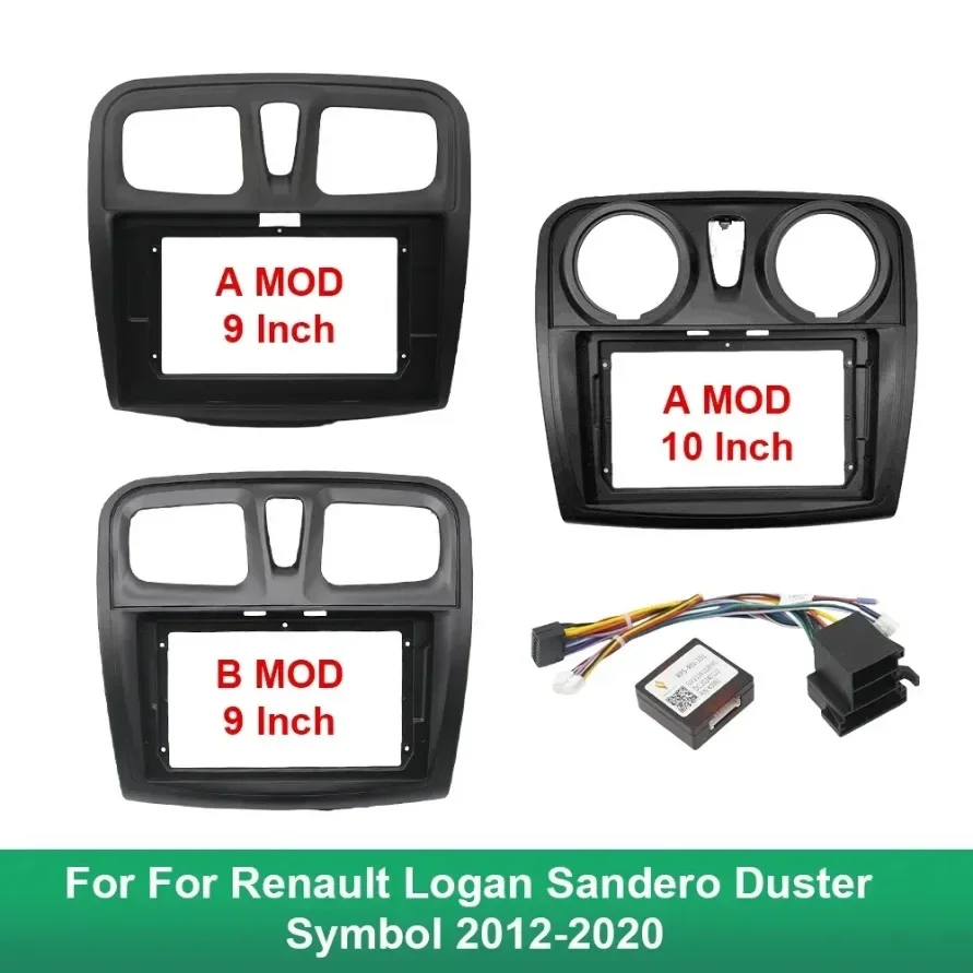 9-palcový 10 palcový rámec fasádu adaptér Android Radio Dash Panel Kit pre Renault Logan Sandero Duster Symbol 2012-2020