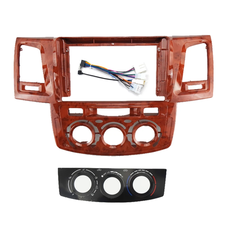 9-palcový adaptérový automobil DVD Player Fascias Frame pre Toyota Fortuner Hilux Vigo 2005-2015 Android Dash Fitting Panel Kit